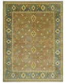 9x12 Hand Knotted Light Rust and Blue Traditional Wool Area Rug, Kids, Living Room and Bedroom Rug | AC38912