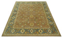 9x12 Hand Knotted Light Rust and Blue Traditional Wool Area Rug, Kids, Living Room and Bedroom Rug | AC38912