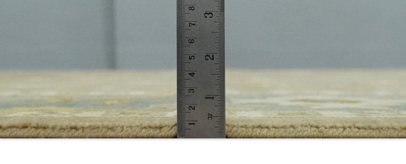 9x12 Hand Knotted Light Rust and Blue Traditional Wool Area Rug, Kids, Living Room and Bedroom Rug | AC38912