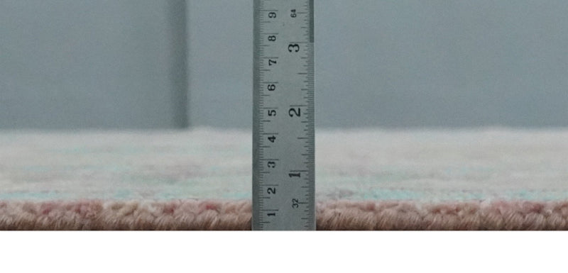 9x12 Hand Knotted Pink, Aqua and Purple Vibrant colorful Oushak Wool Area Rug