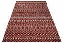 9x12 Hand Knotted Maroon and White Modern Contemporary Southwestern Tribal Trellis Recycled Silk Area Rug | OP15