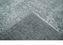 9x12 Hand Knotted Silver, Ivory and Charcoal Traditional Antique Style Wool Rug