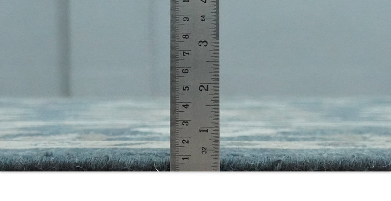 9x12 Hand Knotted Teal and Silver Traditional Oushak Wool Area Rug