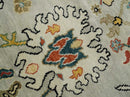 9x12 Ivory vibrant Colorful Hand knotted Oushak wool Area Rug