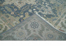 9x12 Medallion Hand Knotted Ivory, Teal and Olive Traditional Wool Area Rug