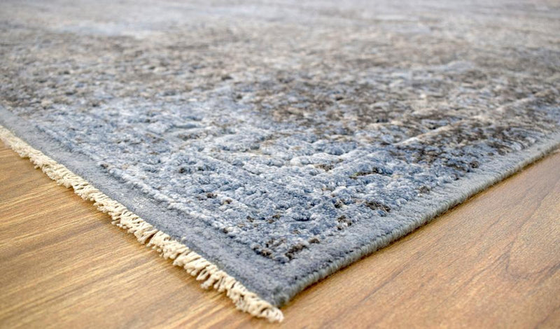 9x12 | Modern Hand made Hand-spun wool and Handspun Bamboo Silk Area Rug | TRD2028912