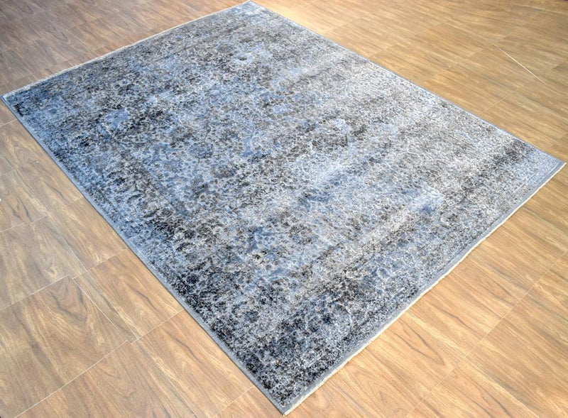 9x12 | Modern Hand made Hand-spun wool and Handspun Bamboo Silk Area Rug | TRD2028912
