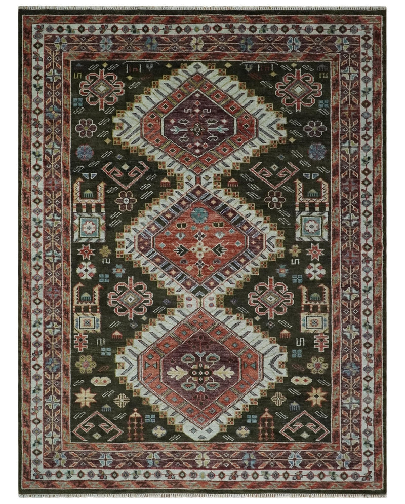 9x12 Rust, Ivory and BrownOriental Traditional Persian Area Rug | TRDCP1095912S