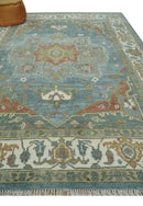 9x12 Silver, Gray and Ivory Hand Knotted Traditional Wool Area Rug