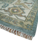 9x12 Silver, Gray and Ivory Hand Knotted Traditional Wool Area Rug