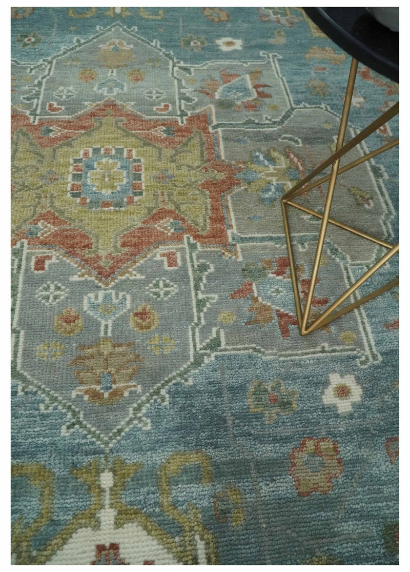 9x12 Silver, Gray and Ivory Hand Knotted Traditional Wool Area Rug