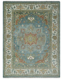 9x12 Silver, Gray and Ivory Hand Knotted Traditional Wool Area Rug