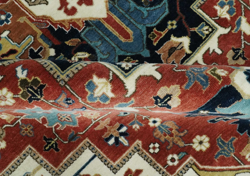 9x12  Traditional Fine Premium Ivory, Black and Brown Hand knotted wool Area Rug