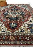 9x12  Traditional Fine Premium Ivory, Black and Brown Hand knotted wool Area Rug