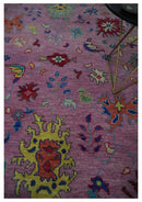 8x10 and 9x12 Wool Traditional Pink, Beige and Blue Vibrant Colorful Hand knotted Oushak Area Rug by The Rug Decor