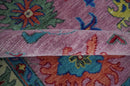 8x10 and 9x12 Wool Traditional Pink, Beige and Blue Vibrant Colorful Hand knotted Oushak Area Rug by The Rug Decor