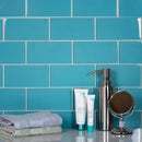 Sky Blue 3x6 Glossy Subway Glass Tile (40 pack, 5 sq ft/case) - Sample