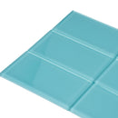 Sky Blue 3x6 Glossy Subway Glass Tile (40 pack, 5 sq ft/case) - Sample