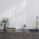 White 3x6 Glossy Subway Glass Tile (40 pack, 5 sq ft/case)