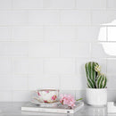 White 3x6 Glossy Subway Glass Tile (40 pack, 5 sq ft/case)