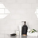 White 3x6 Glossy Subway Glass Tile (40 pack, 5 sq ft/case) - Sample