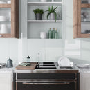 White 0.5x12 Glass Glossy Pencil Tile Trim (10 pack, 0.5 sq ft/case) - Sample