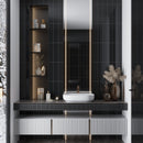 Black 4x16 Glossy Subway Glass Tile (12 pack, 5.33 sq ft/case)
