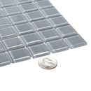 Gray 12x12 Glossy Square Glass Mosaic Tile (10 pack, 9.67 sq ft/case) - Sample