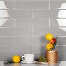 Gray 3x12 Glossy Subway Glass Tile (20 pack, 5 sq ft/case)