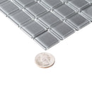 Coin Gray 12x12 Glossy Square Glass Mosaic Tile (10 pack, 9.67 sq ft/case) - Sample