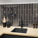 Ash Gray 3x12 Glossy Subway Glass Tile (20 pack, 5 sq ft/case)