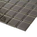 Ash Gray 12x12 Glossy Square Glass Mosaic Tile (10 pack, 9.67 sq ft/case) - Sample