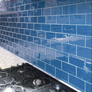 Cerulean Blue 3x6 Glossy Subway Glass Tile (40 pack, 5 sq ft/case) - Sample