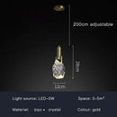 GobekUsa Crystal Iron Bedside Chandelier: Nordic Light Luxury Post Modern Design