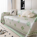 Cooling Four-Leaf Clover Hope Faith Love Luck Summer Comfy Ice Silk Furniture Throw Covers for Sofas