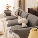 Luxury Sofa Throw Cover with Elegant Ruffled Skirt, Soft Decorative Couch Protector