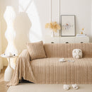 Thick Cozy 3D Cable Sofa Throw Cover, Plush Jacquard Warm Fleece Throw Blanket