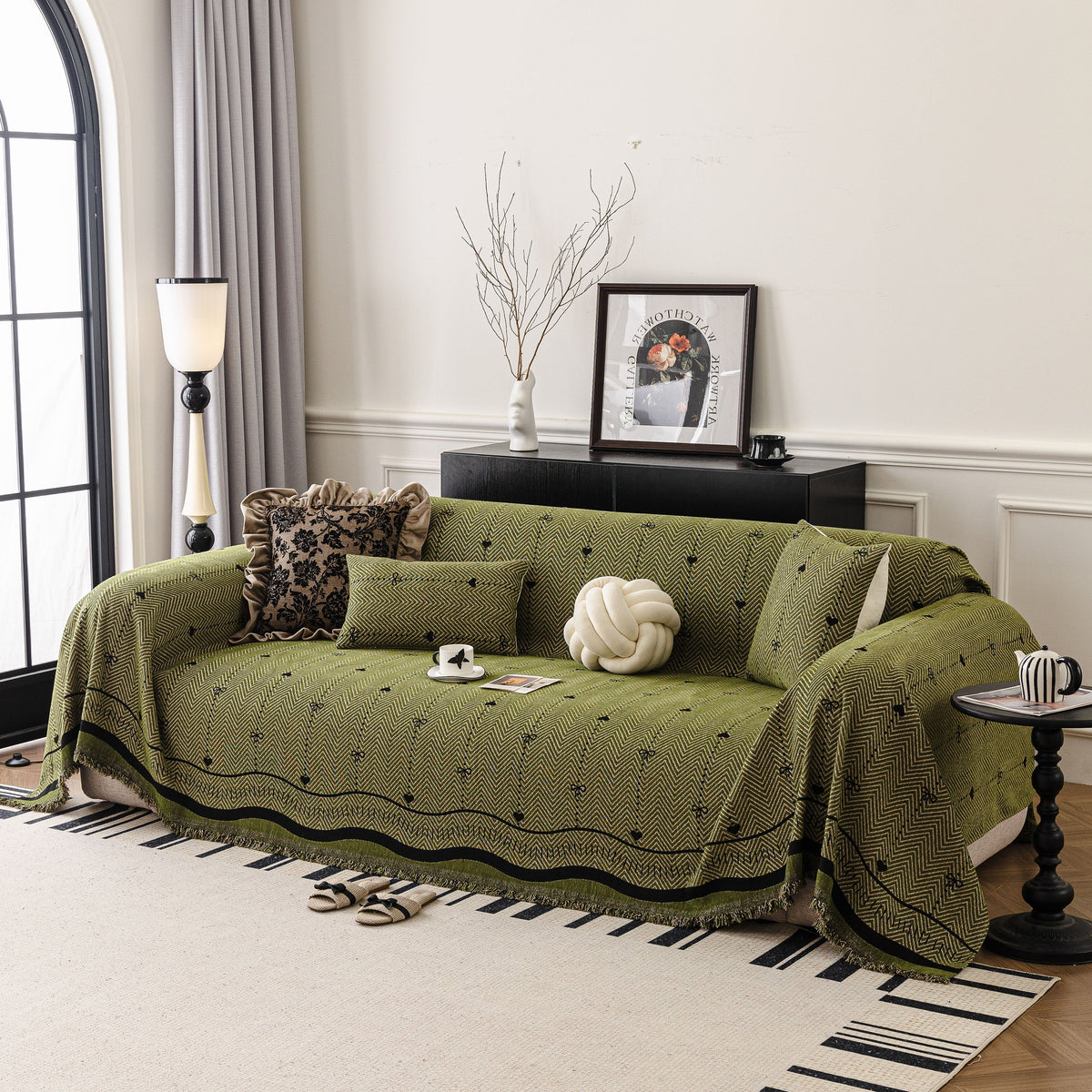 Chenille Couch Throw Cover Decorative Herringbone Sofa Blanket Protector for Couch, photo 20 of 42