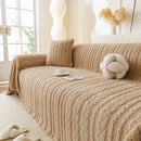 Thick Cozy 3D Cable Sofa Throw Cover, Plush Jacquard Warm Fleece Throw Blanket