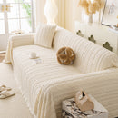 Thick Cozy 3D Cable Sofa Throw Cover, Plush Jacquard Warm Fleece Throw Blanket