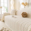 Thick Cozy 3D Cable Sofa Throw Cover, Plush Jacquard Warm Fleece Throw Blanket