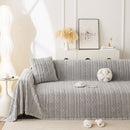 Thick Cozy 3D Cable Sofa Throw Cover, Plush Jacquard Warm Fleece Throw Blanket