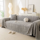 Thick Cozy 3D Cable Sofa Throw Cover, Plush Jacquard Warm Fleece Throw Blanket