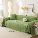 Thick Cozy 3D Cable Sofa Throw Cover, Plush Jacquard Warm Fleece Throw Blanket