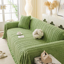 Thick Cozy 3D Cable Sofa Throw Cover, Plush Jacquard Warm Fleece Throw Blanket