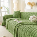 Thick Cozy 3D Cable Sofa Throw Cover, Plush Jacquard Warm Fleece Throw Blanket