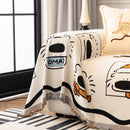 Cute Chenille Couch Cover Throw, Cartoon Soft Washable Sofa Cover for Sectional Sofas