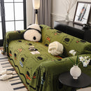 Cute Chenille Couch Cover Throw, Cartoon Soft Washable Sofa Cover for Sectional Sofas