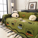 Cute Chenille Couch Cover Throw, Cartoon Soft Washable Sofa Cover for Sectional Sofas