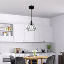 GobekUsa Diamond Cage Pendant Chandelier for Industrial Living Room and Kitchen Lighting